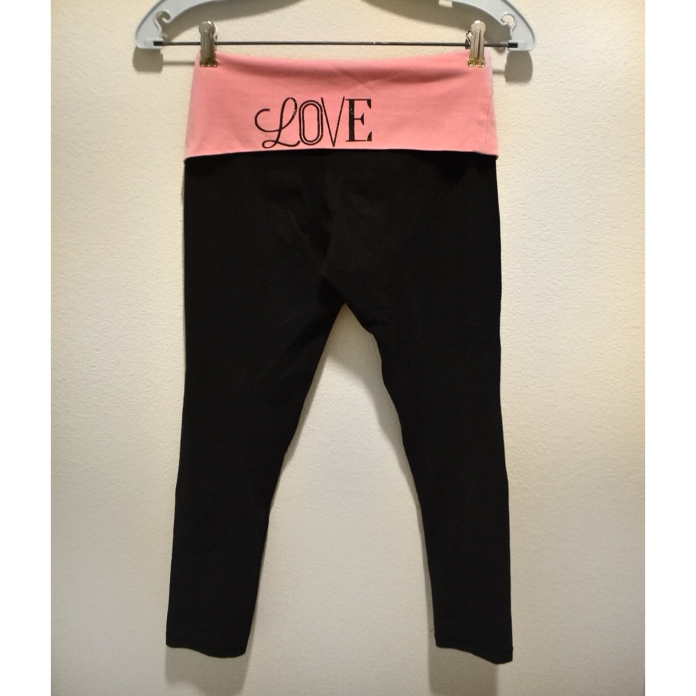 Ideology Women Pink & Black Love Leggings